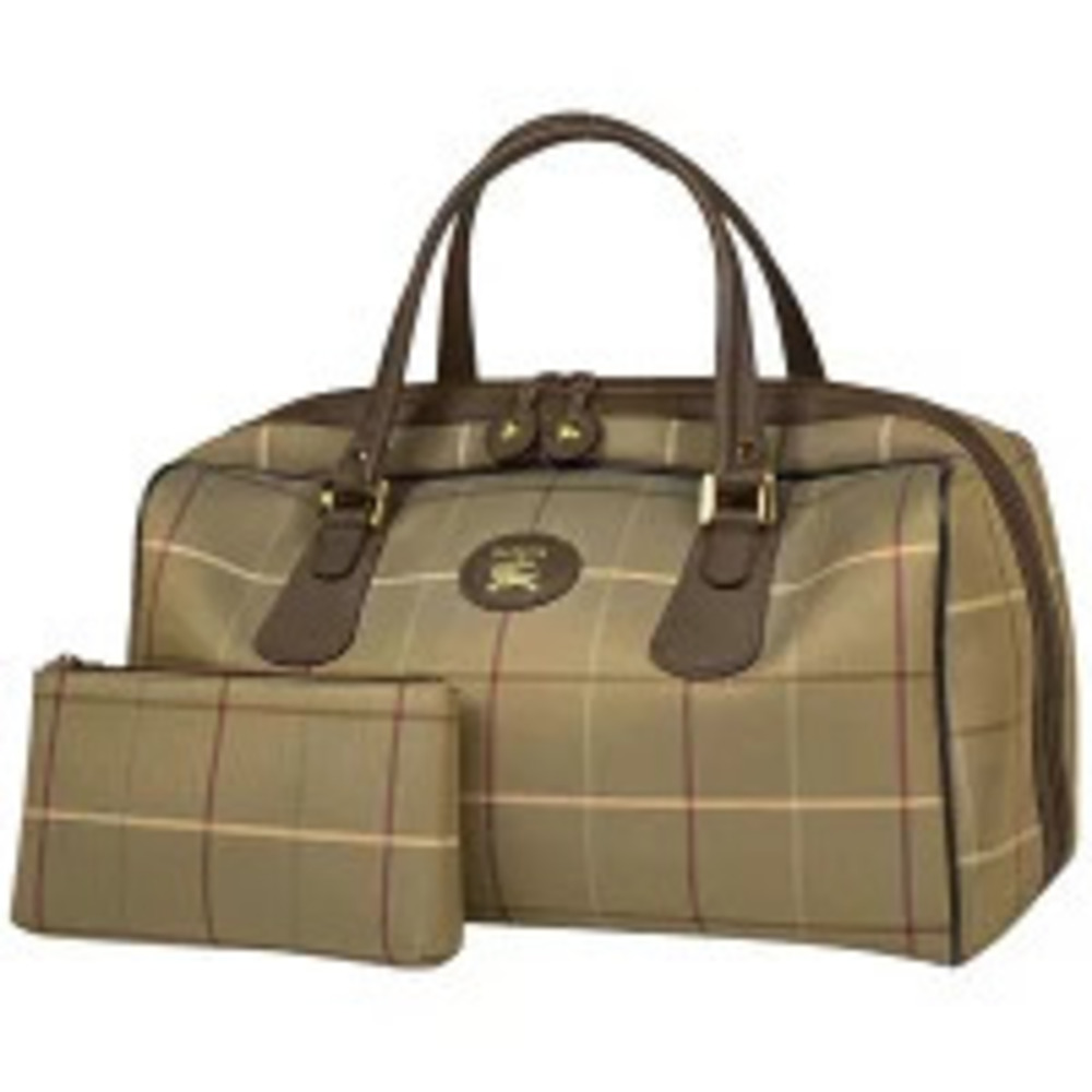 Burberry Boston bag handbag check canvas brown multicolor